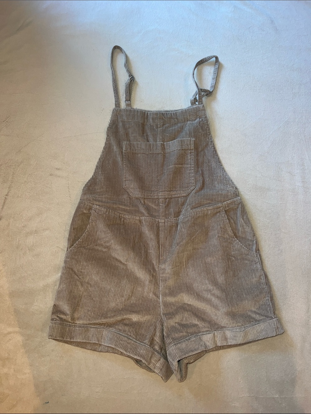 Billabong Women's Corduroy Overall Shorts in Taupe